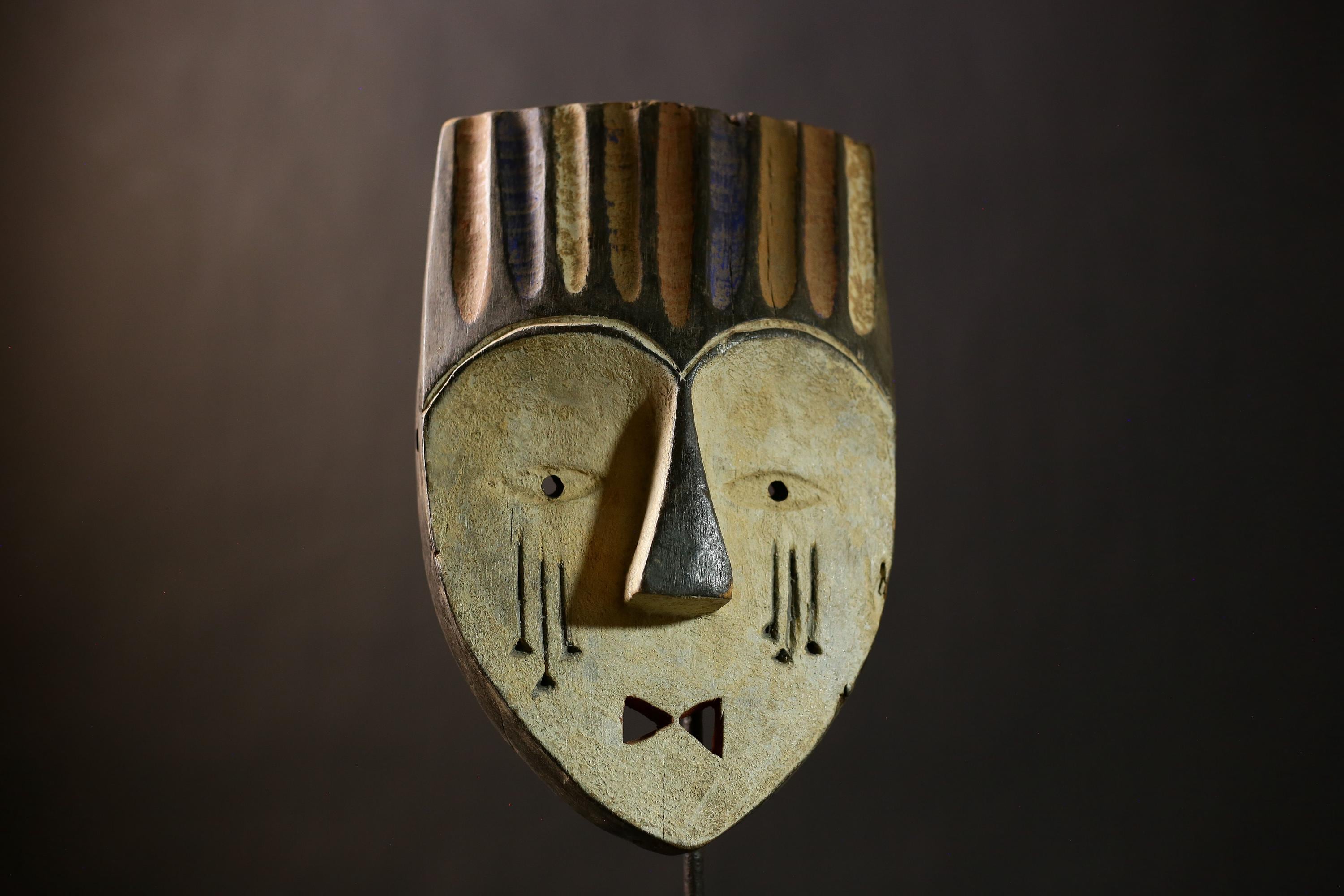Authentic African Lega Bwami Mask | Unique Wall Art Decor | Handcrafted Congo Mask | Ethnic Home Decor | Cultural Wall Hanging-G4364