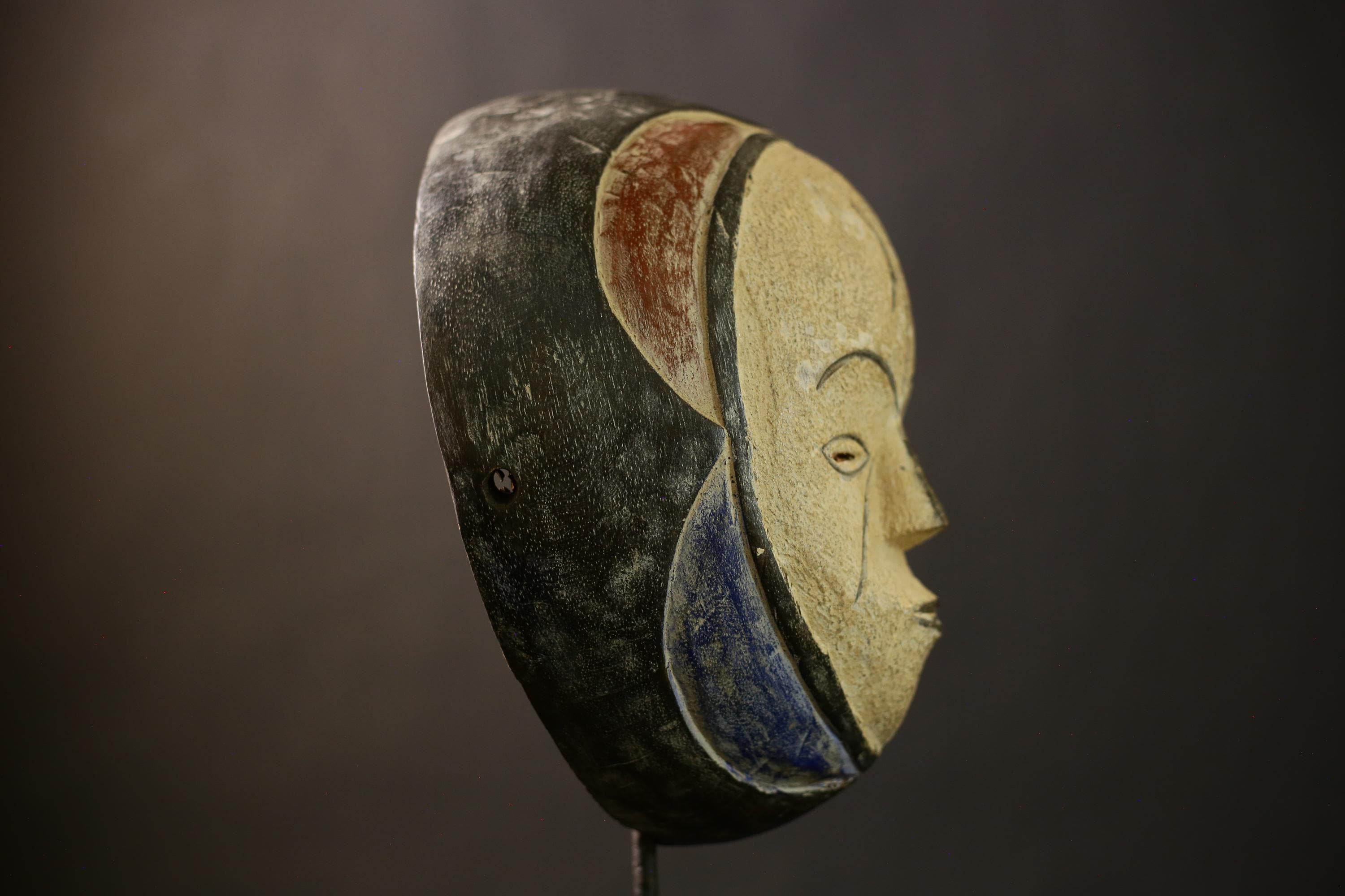 Vintage African Lega Mask | Ethnic Lulua Tribal Art | Handcrafted Wooden Carving | Unique Home Decor | Cultural Wall Accent Piece-G4381