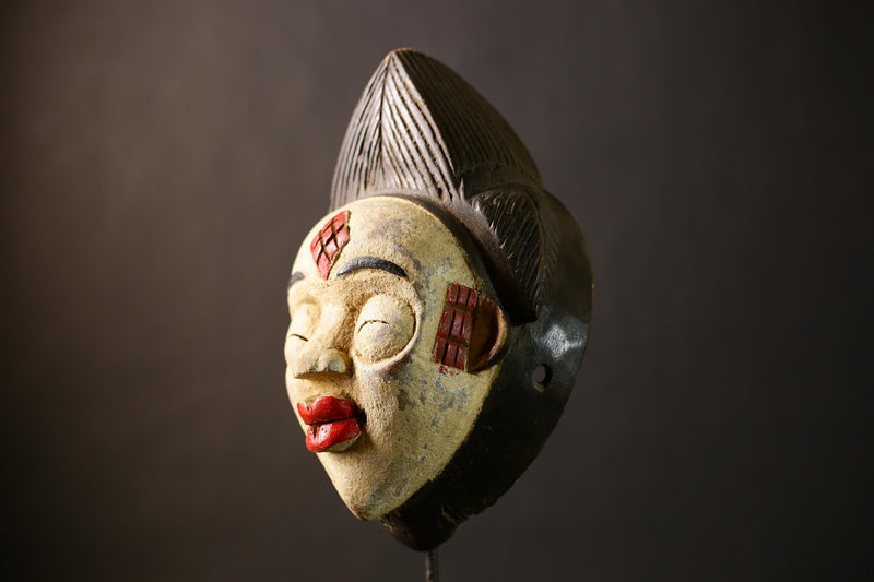 African Punu Mask | Tribal Okuyi Art | Handmade Wooden Sculpture | Unique Ethnic Decor | Authentic Wall Accent | Cultural Home Piece-G4380