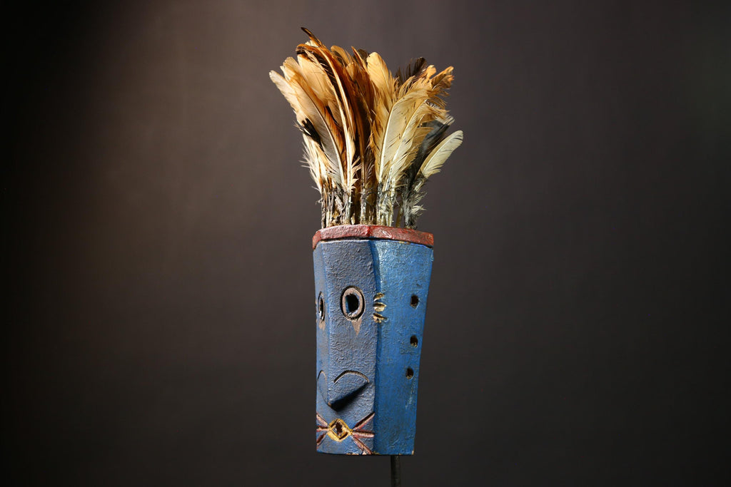 African Tribal Wood Mask Wall Art Handcrafted Grebo Unique Home Decor Ethnic Face Sculpture Rustic Hanging Ornament | Ancestral Spirit-G4547