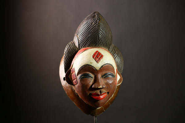 Authentic African Decorative Bapunu Mask from Gabon Artisanal Collectible Wall Home Decor Timeless Tribal Art Display Piece-G4391