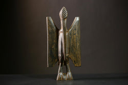 Antique Wooden Senufo Bird Statue Exquisite Tribal Artwork for Unique Home Decor and Traditional Cultural Sculpture Display Piece-G4388