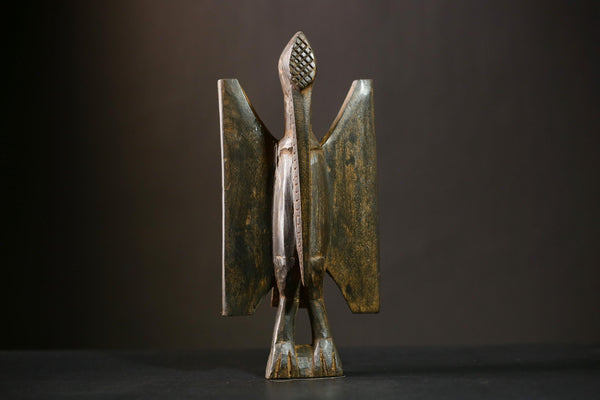 Antique Wooden Senufo Bird Statue Exquisite Tribal Artwork for Unique Home Decor and Traditional Cultural Sculpture Display Piece-G4388