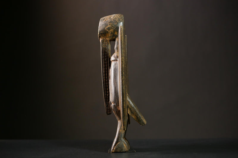 Antique Wooden Senufo Bird Statue Exquisite Tribal Artwork for Unique Home Decor and Traditional Cultural Sculpture Display Piece-G4388