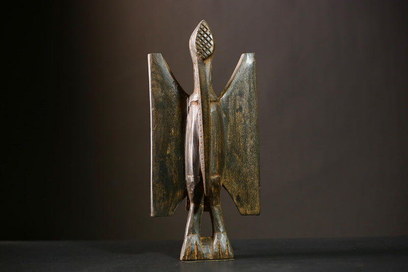 Antique Wooden Senufo Bird Statue Exquisite Tribal Artwork for Unique Home Decor and Traditional Cultural Sculpture Display Piece-G4388