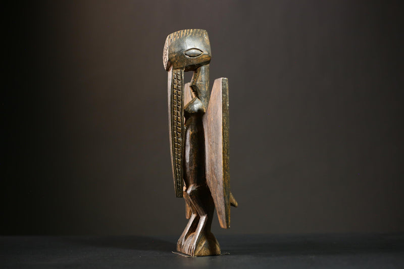 Antique Wooden Senufo Bird Statue Exquisite Tribal Artwork for Unique Home Decor and Traditional Cultural Sculpture Display Piece-G4387