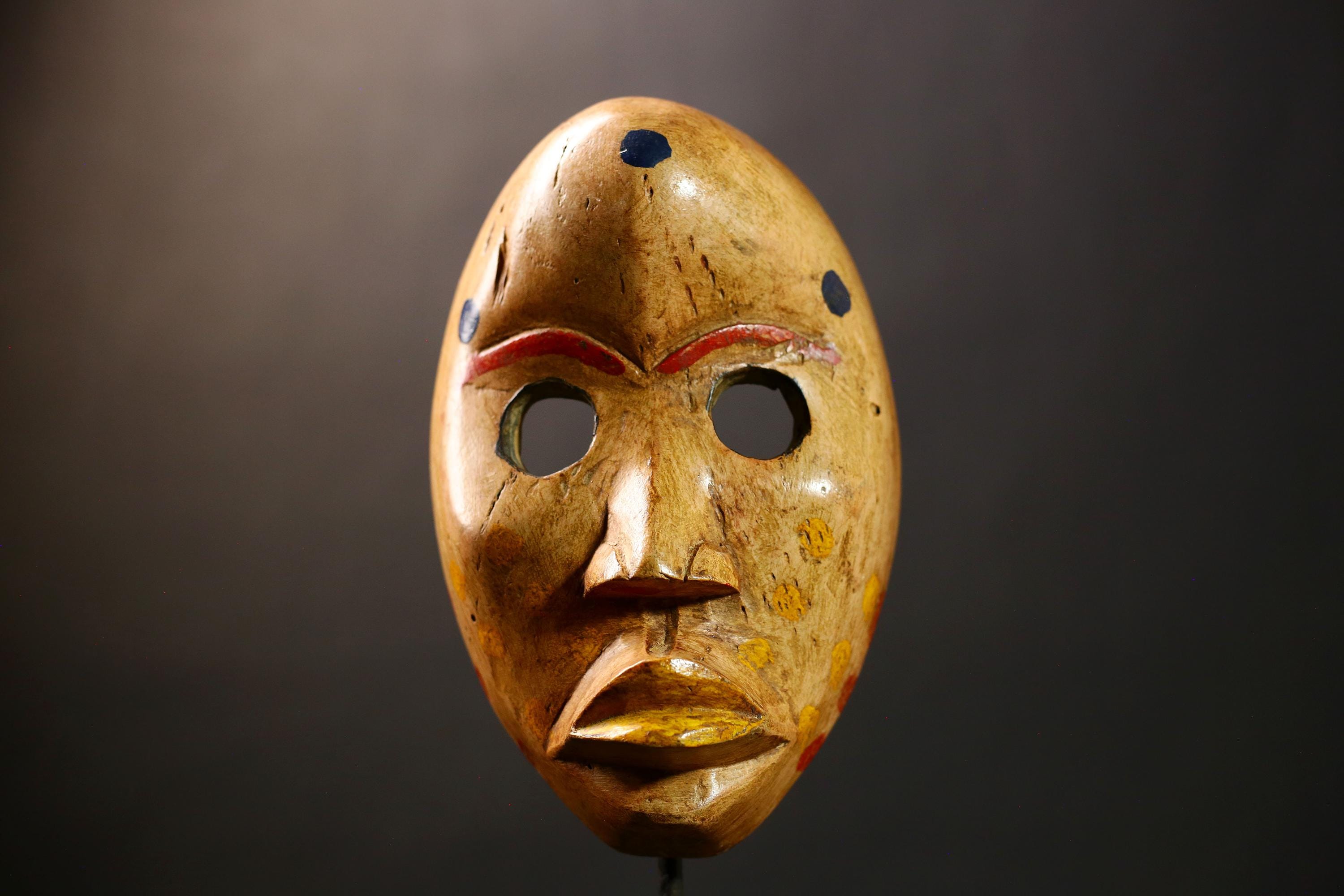 African Tribal Dan Mask | Vintage Hand Carved Wooden Wall Art | Unique Collectible for Home Decor | Ethnic Mask Decor Piece -G4565