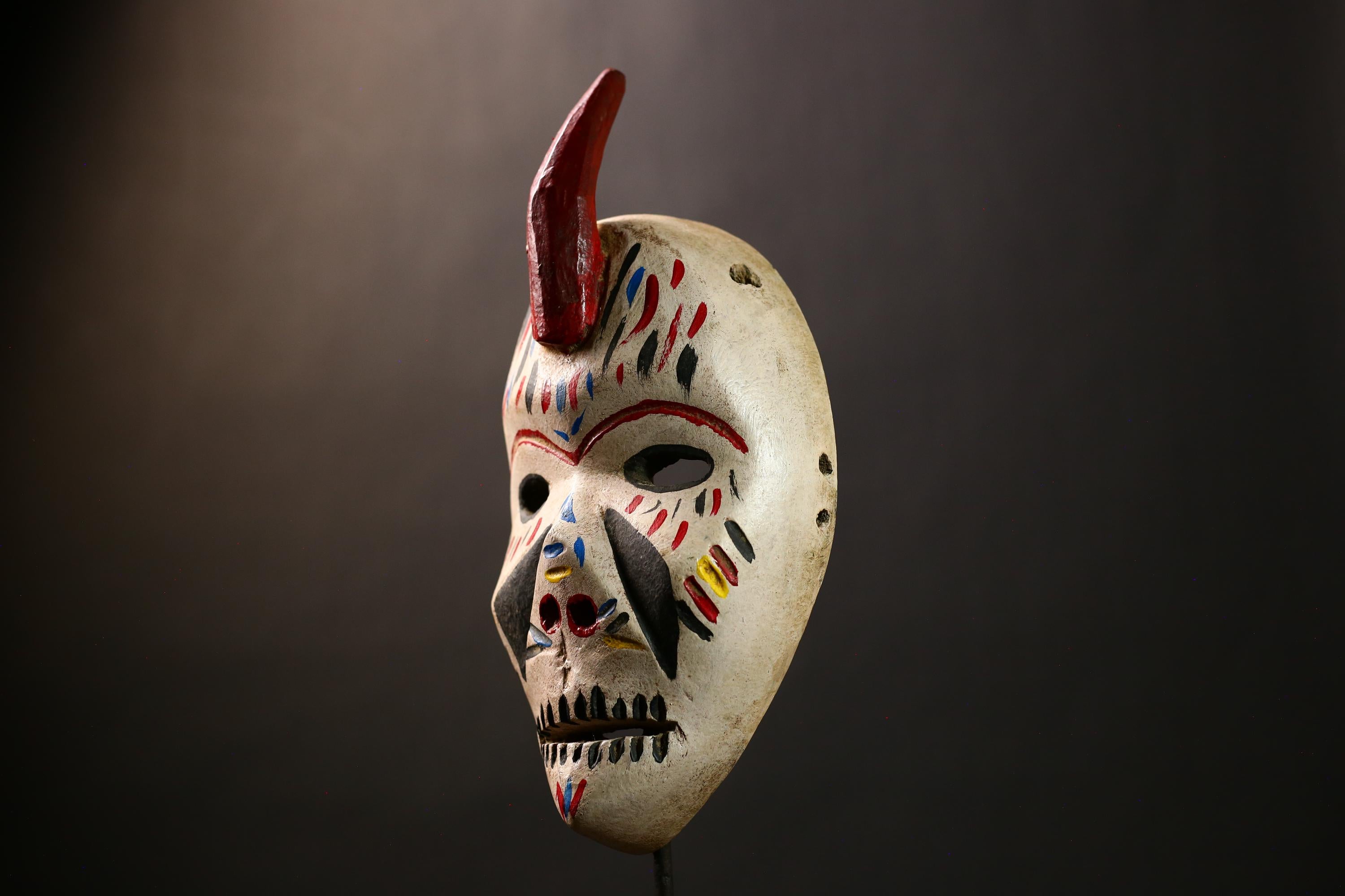 African Tribal Dan Mask | Vintage Hand Carved Wooden Wall Art Decor | Unique Ethnic Home Accent | Cultural Wall Mask Display-G4564