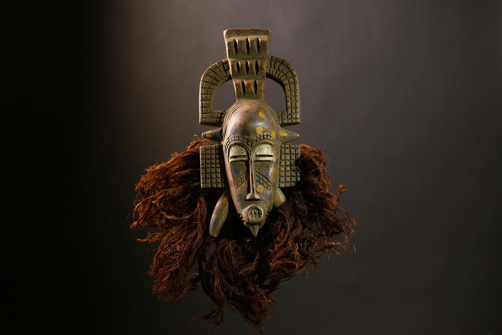 African Senufo Mask | Unique Wooden Wall Art | Handcrafted Tribal Sculpture | Ethnic African Home Decor | Authentic Cultural Piece-G4421