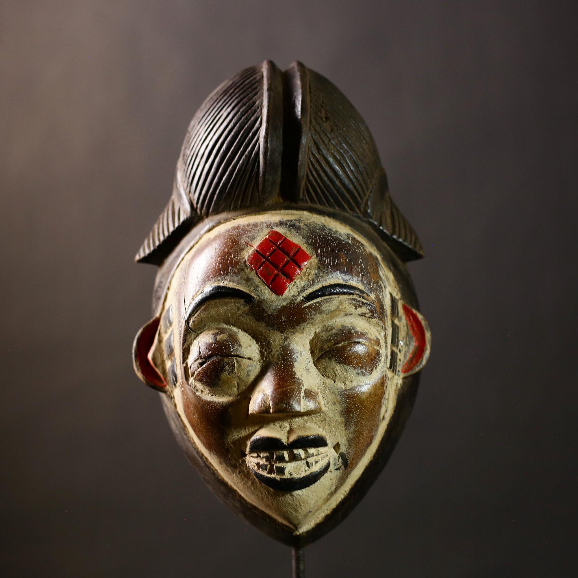 African Puno Okuyi Gabon Tribal Wall Mask | Eclectic Home Décor | Vintage Art Piece | Unique Gift | Cultural Wall Hanging -G4408