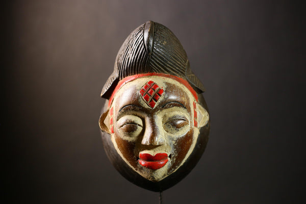 African Mask Wall Art Decor Unique Gabon Sculpture Ethnic Home Accent Piece | Handmade Wall Decor | Cultural Home ArtG4397