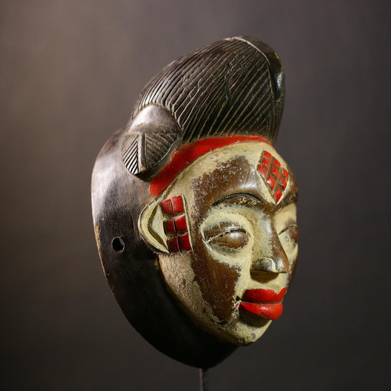 African Mask Wall Art Decor Unique Gabon Sculpture Ethnic Home Accent Piece | Handmade Wall Decor | Cultural Home ArtG4397