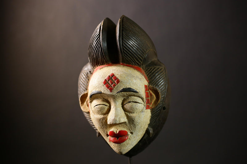 African Mask Wall Art Decor Unique Gabon Sculpture Mukudji Society | Handmade Ethnic Home Accent | Cultural Art Piece-G4394