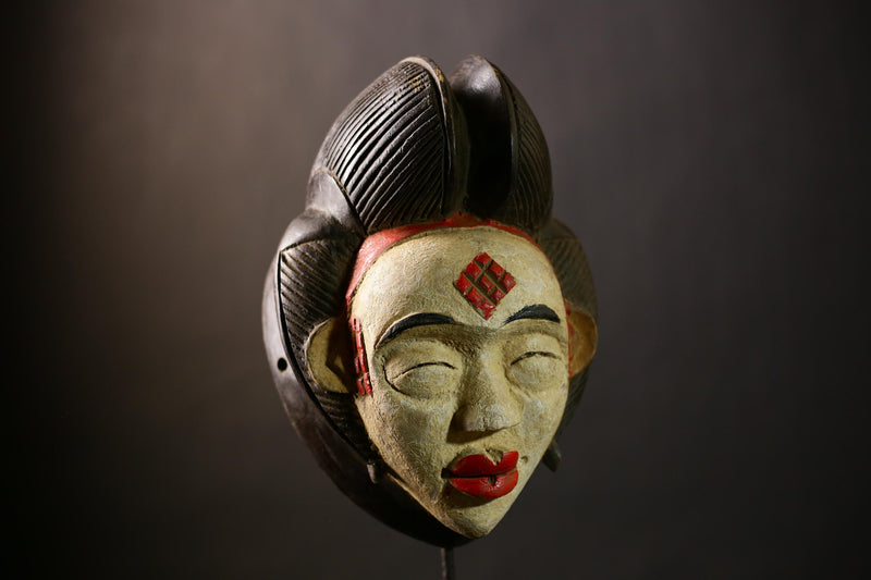 African Mask Wall Art Decor Unique Gabon Sculpture Mukudji Society | Handmade Ethnic Home Accent | Cultural Art Piece-G4394