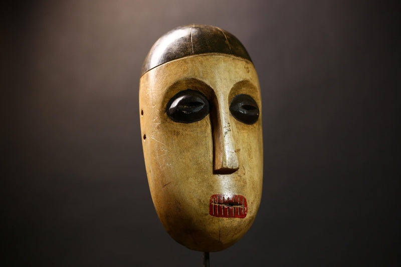 African Lega Mask Wood | Hand Carved Tribal Face | Wall Hanging | Authentic Art Decor | Cultural Home Accent | Collectible Artifact-G4590