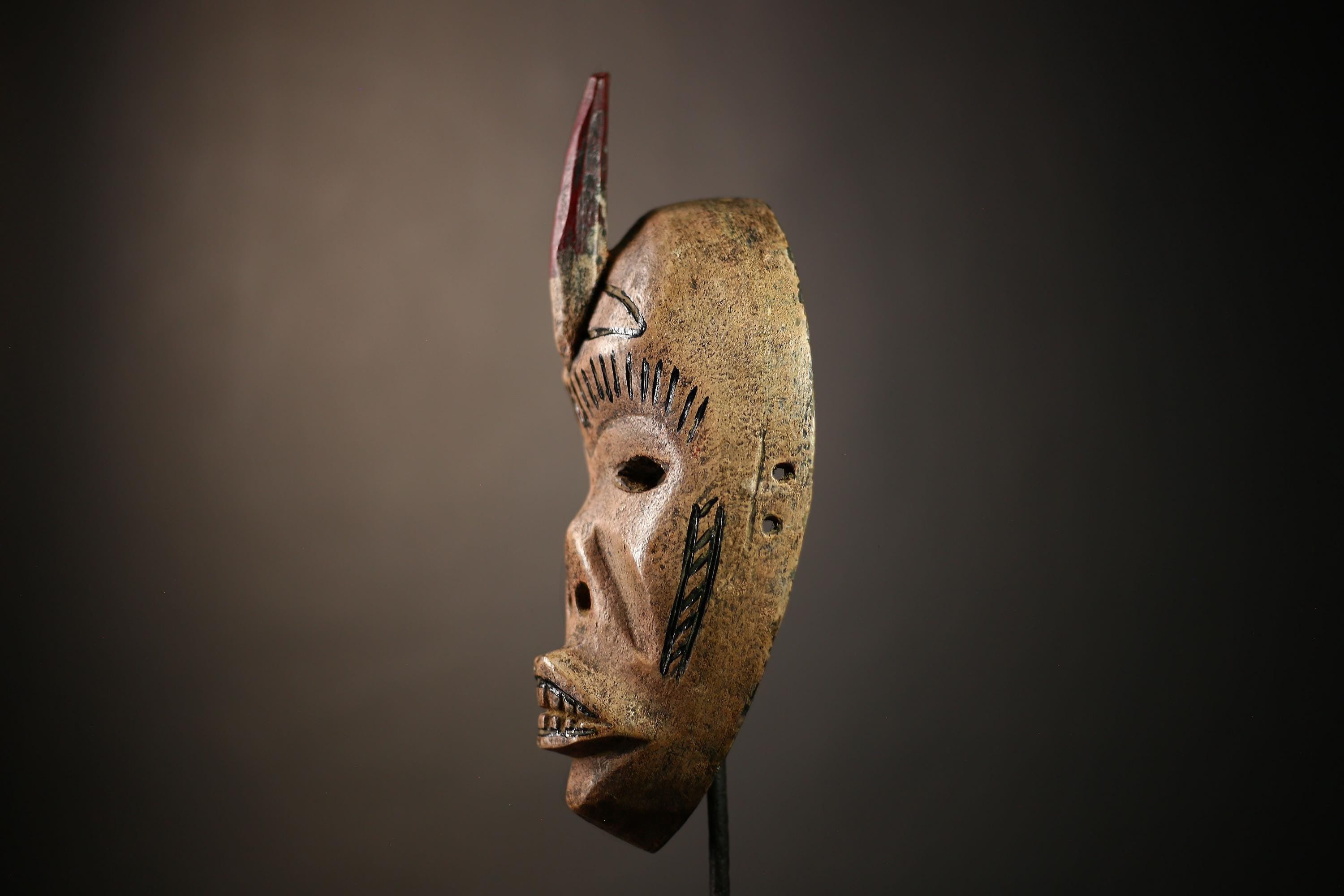 African Antique Mask | Handcrafted Wall Decor | Ethnic Home Art | Wooden Face Sculpture | Tribal African Face Mask | Boho Home Decor-G4613