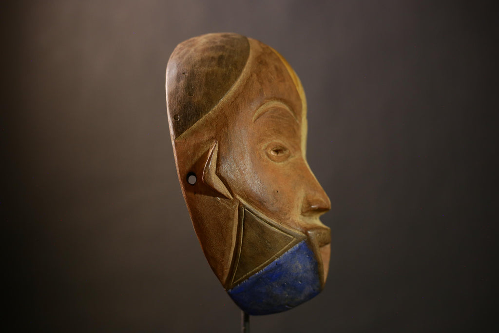 Igbo Red and White Mask | Spirit Wall Hanging Art | Unique Primitive Decor | African Tribal Collectible | Cultural Home Accent Piece-7639