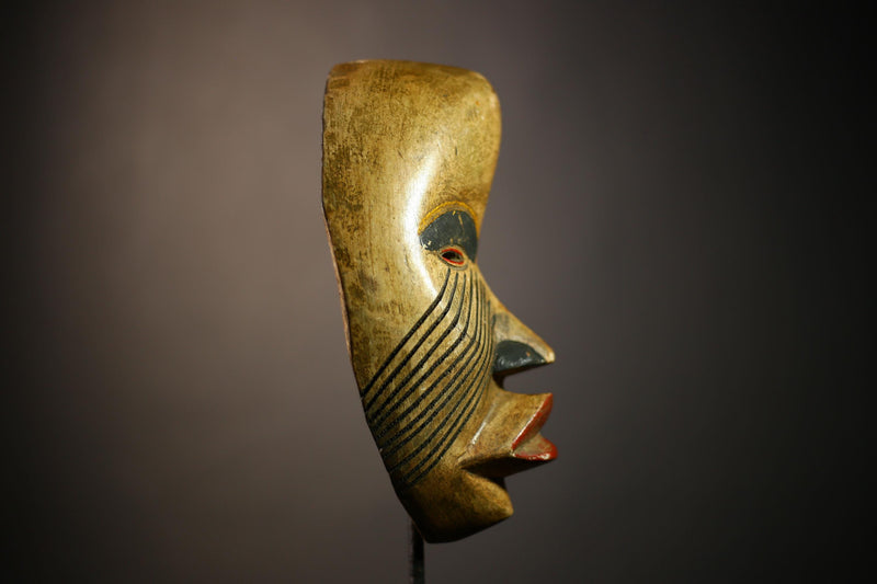 African Carved Tribal DAN Mask Wall Art Decor Unique Home Accent Piece | Authentic Tribal Decor | Wall Hanging Mask Art-G4611