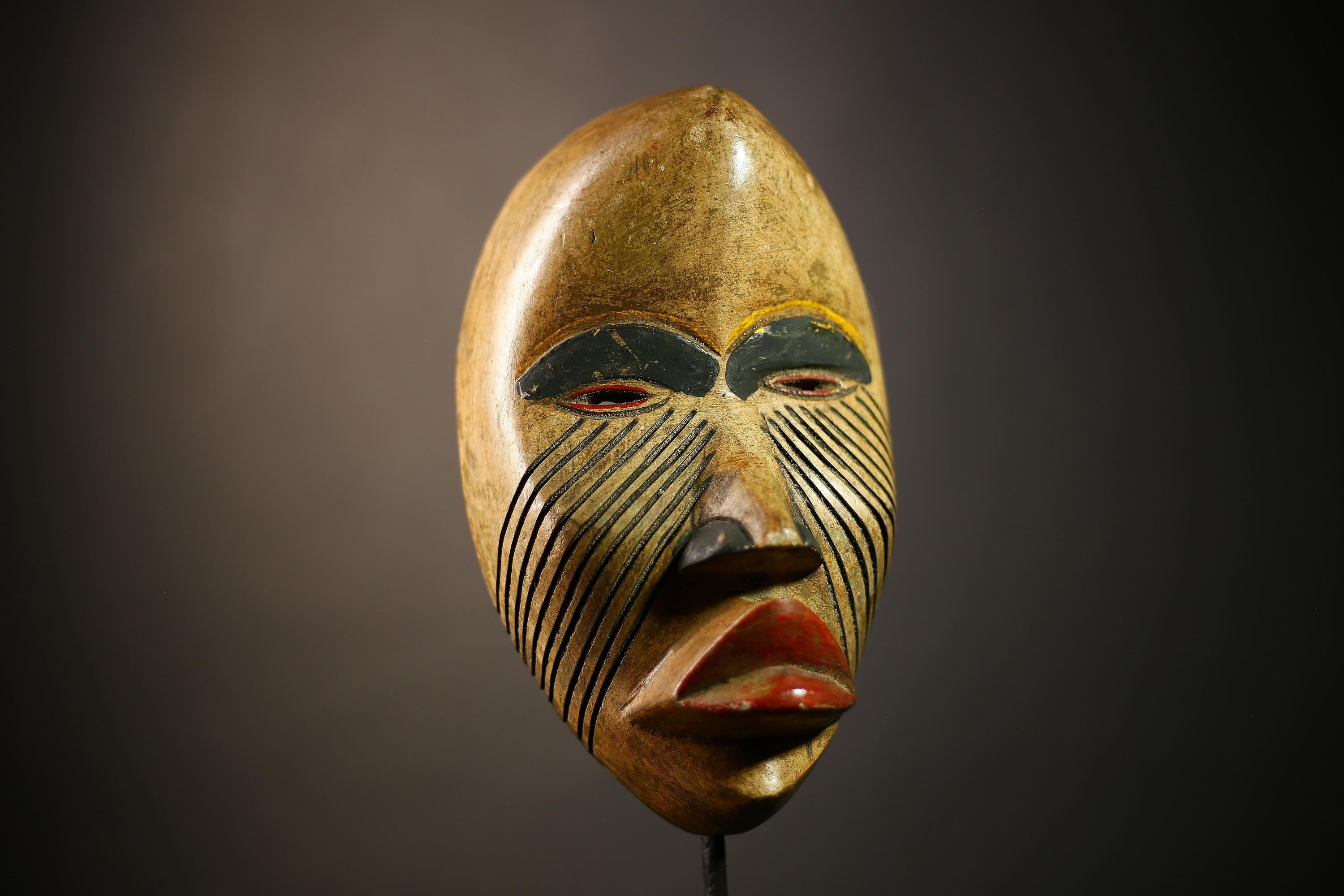 African Carved Tribal DAN Mask Wall Art Decor Unique Home Accent Piece | Authentic Tribal Decor | Wall Hanging Mask Art-G4611
