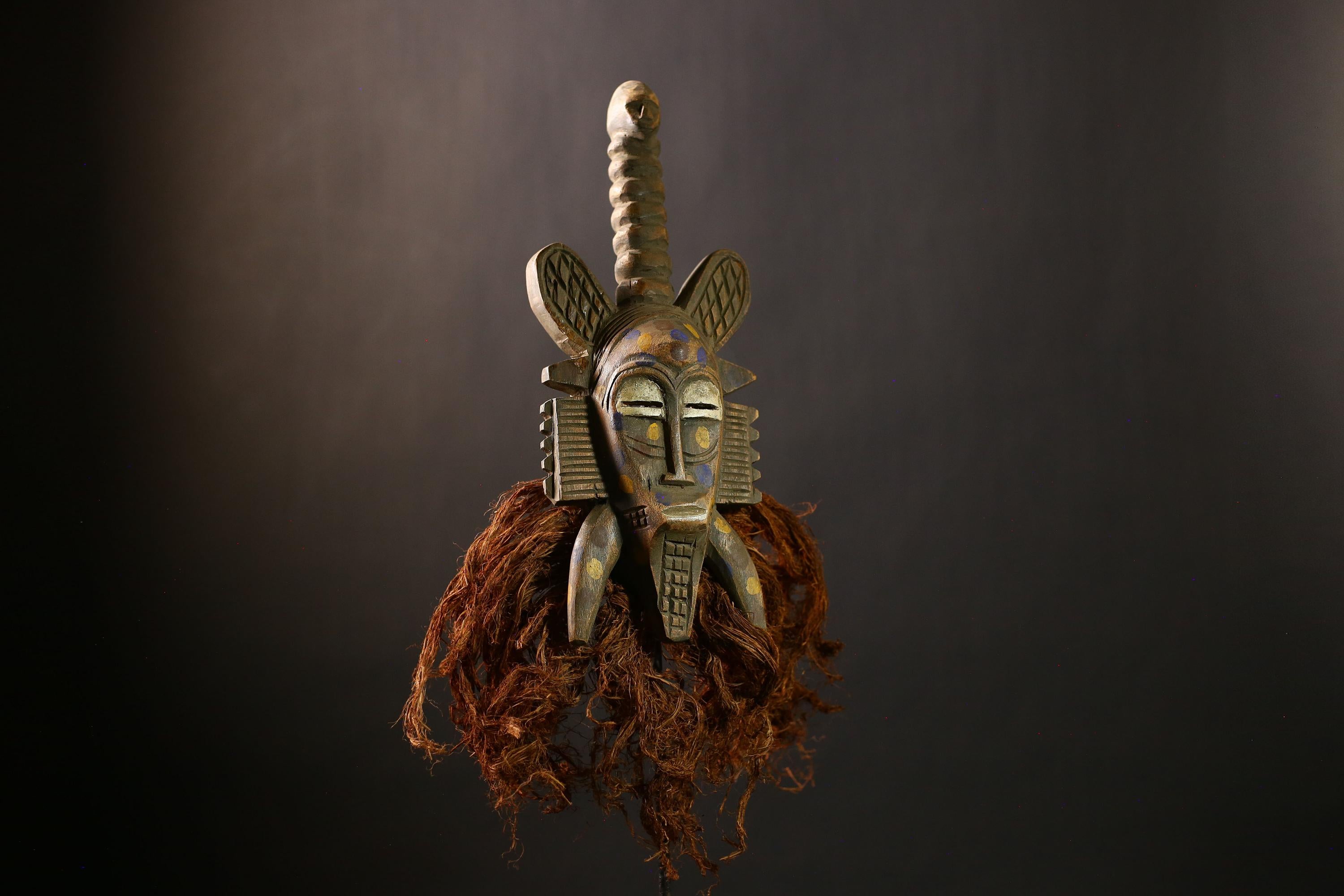 Handcrafted Antique Senufo Mask | Unique Vintage Wooden Art | Collectible Tribal Decor | Authentic African Sculpture-G4451