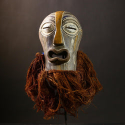 Handcrafted African Songye Mask | Unique Wooden Art | Decorative Wall Decor | Collectible Tribal Piece for Home-G4450