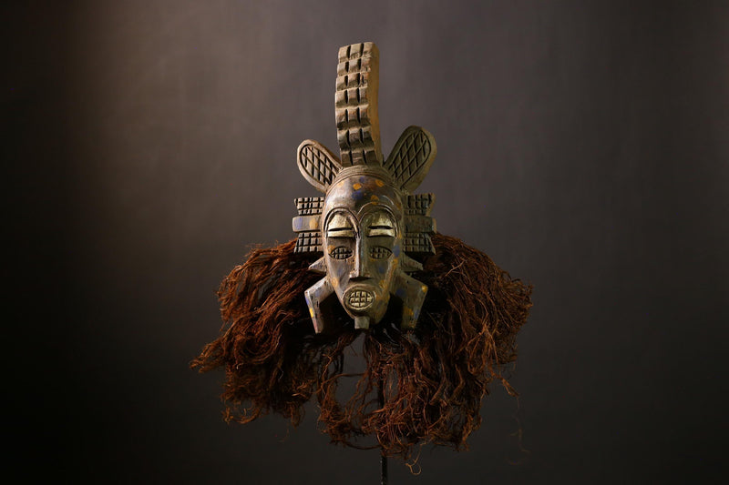 Senufo Mask African Art | Handcrafted Tribal Sculpture | Unique Wall Decor | Symbolic Ethnic Home Display | Cultural Art Mask Piece-G4463