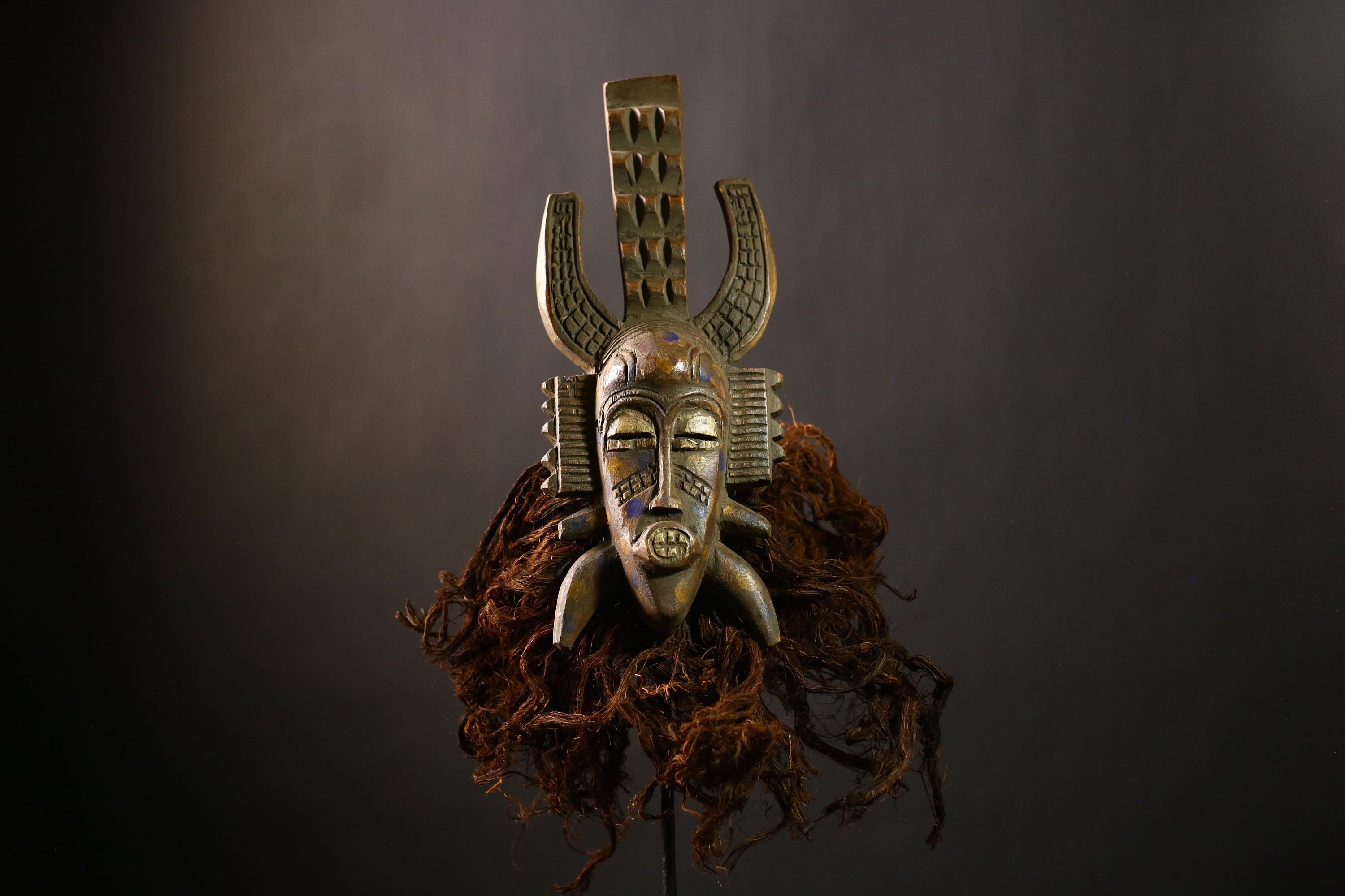 African Vintage Senufo Mask | Unique Wood Art Decor | Tribal Face Mask Gift | Authentic Home Decoration | Cultural Wall Art Piece-G4455