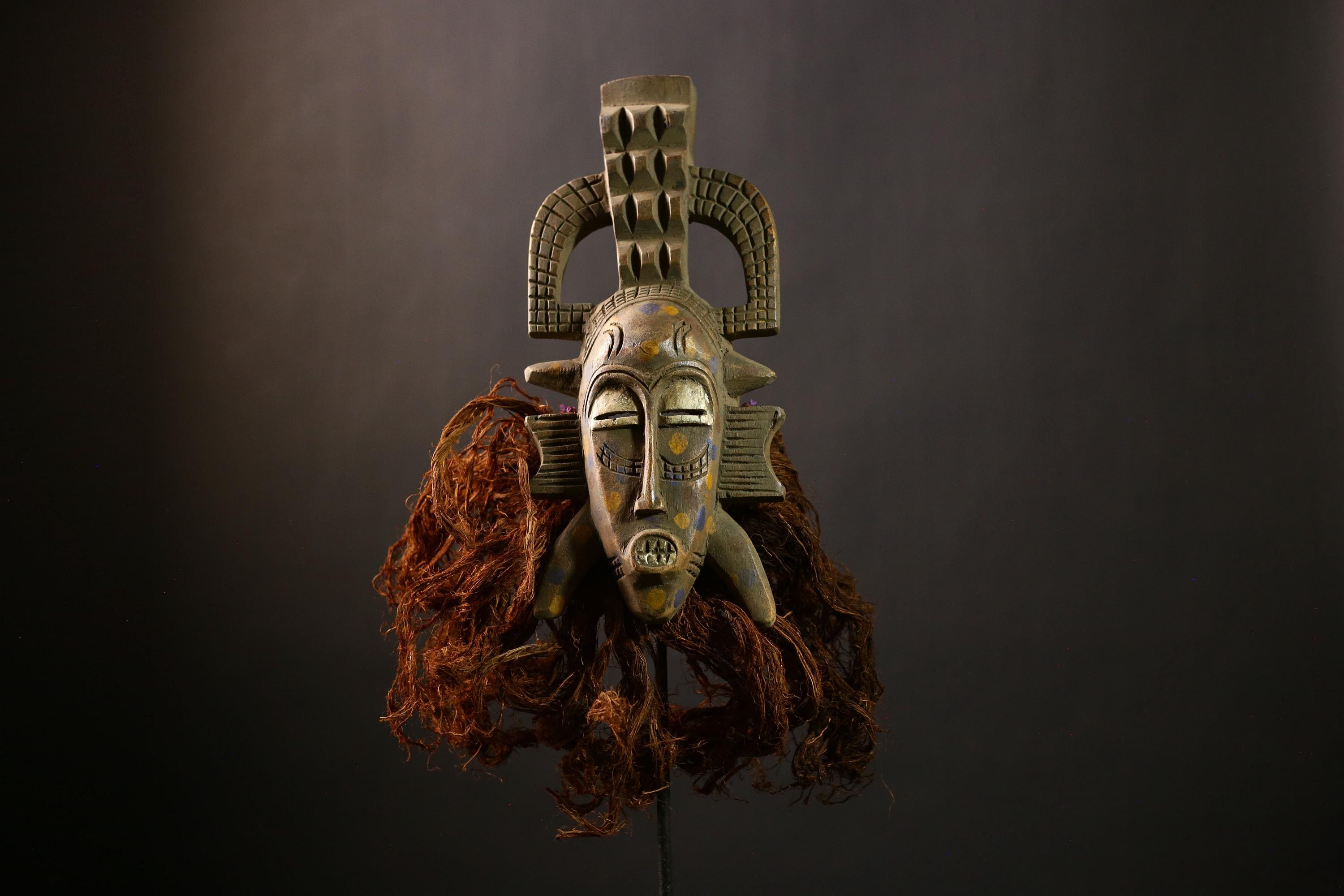 African Vintage Senufo Mask | Handcrafted Tribal Face Art | Unique Wood Decor | Ethnic Home Wall Hanging | Cultural Decoration Piec-G4453