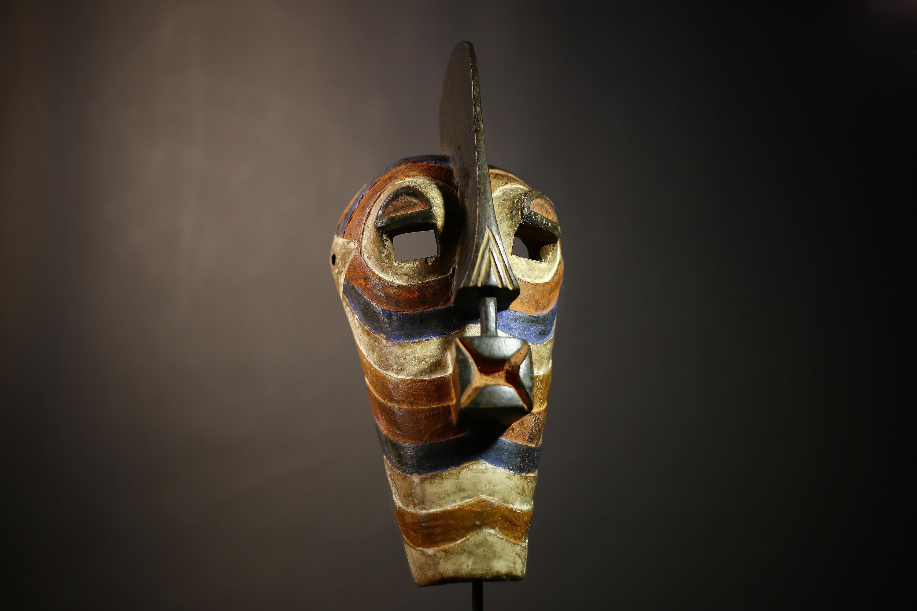 African Mask Handcrafted | Songye Wooden Art | Unique Tribal Wall Decor | Home Accent Piece | Ethnic Gift for Collectors-G4621