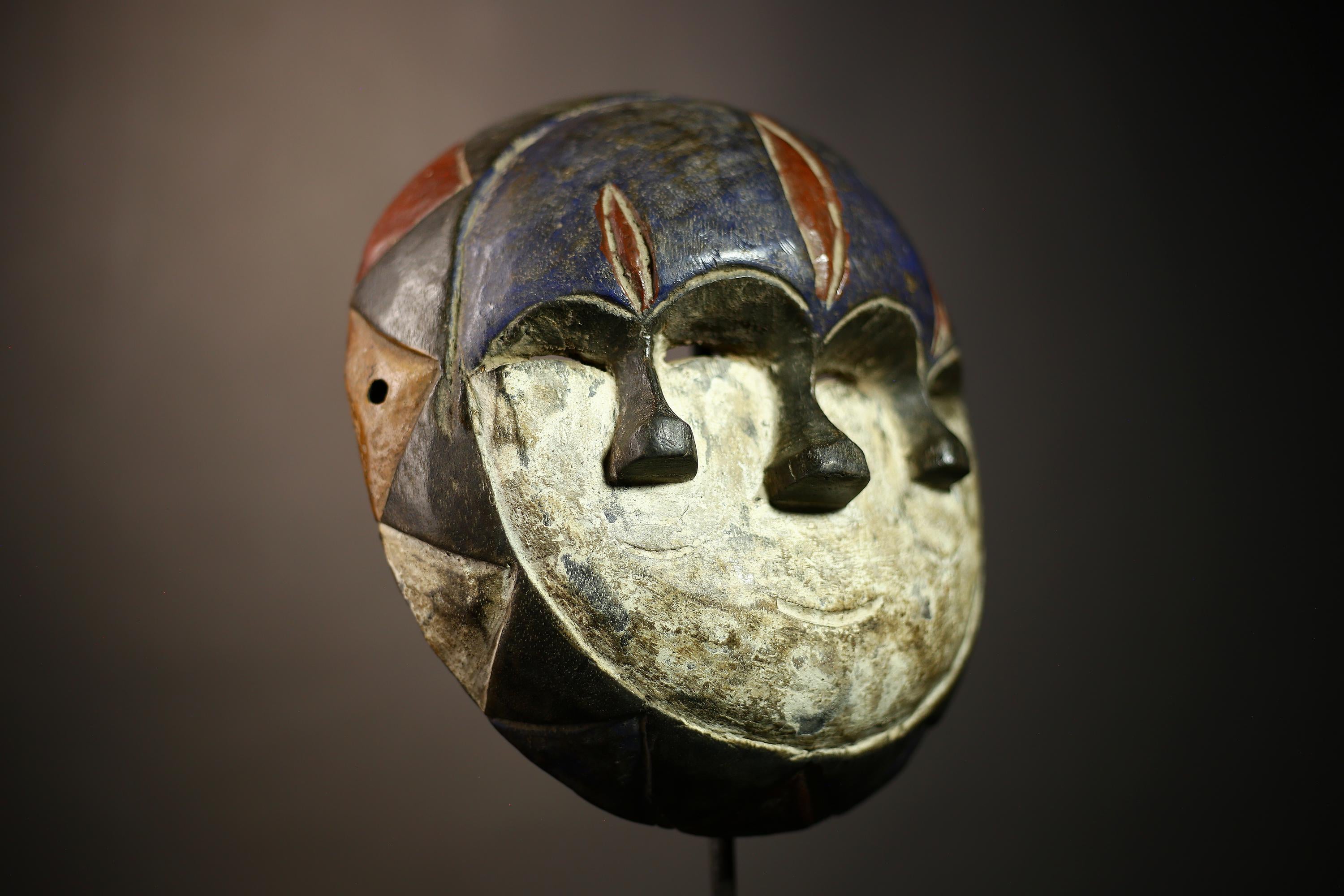 African Vintage Mask Art | Lega Multi Eyes | Unique Congo Tribal Wall Decor | Handmade Accent for Home | Ethnic Wall Hanging-G4627