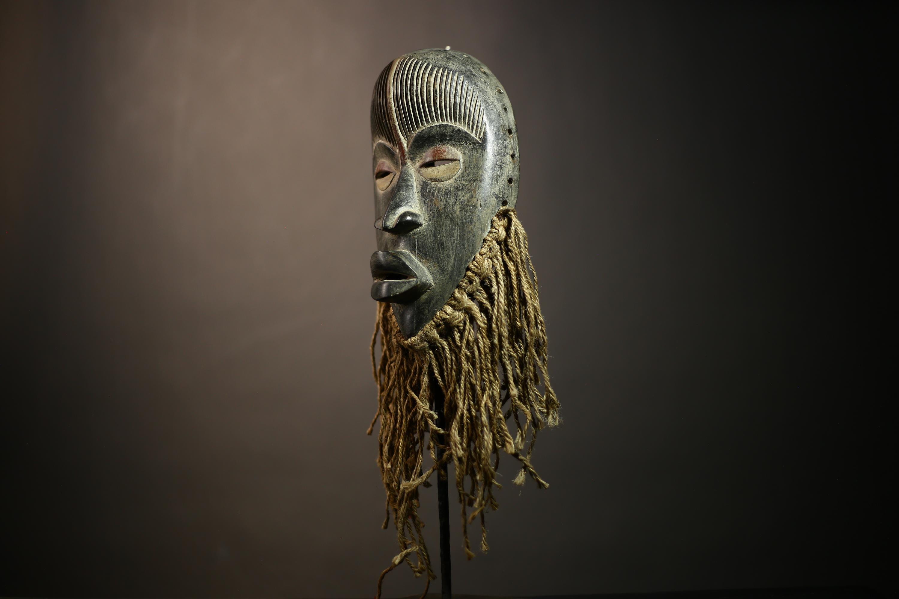 African Dan Mask Vintage Wall Hanging | Hand Carved Tribal Art Decor | Unique Ethnic Home Accent | Collectible Wall Decor -G4635
