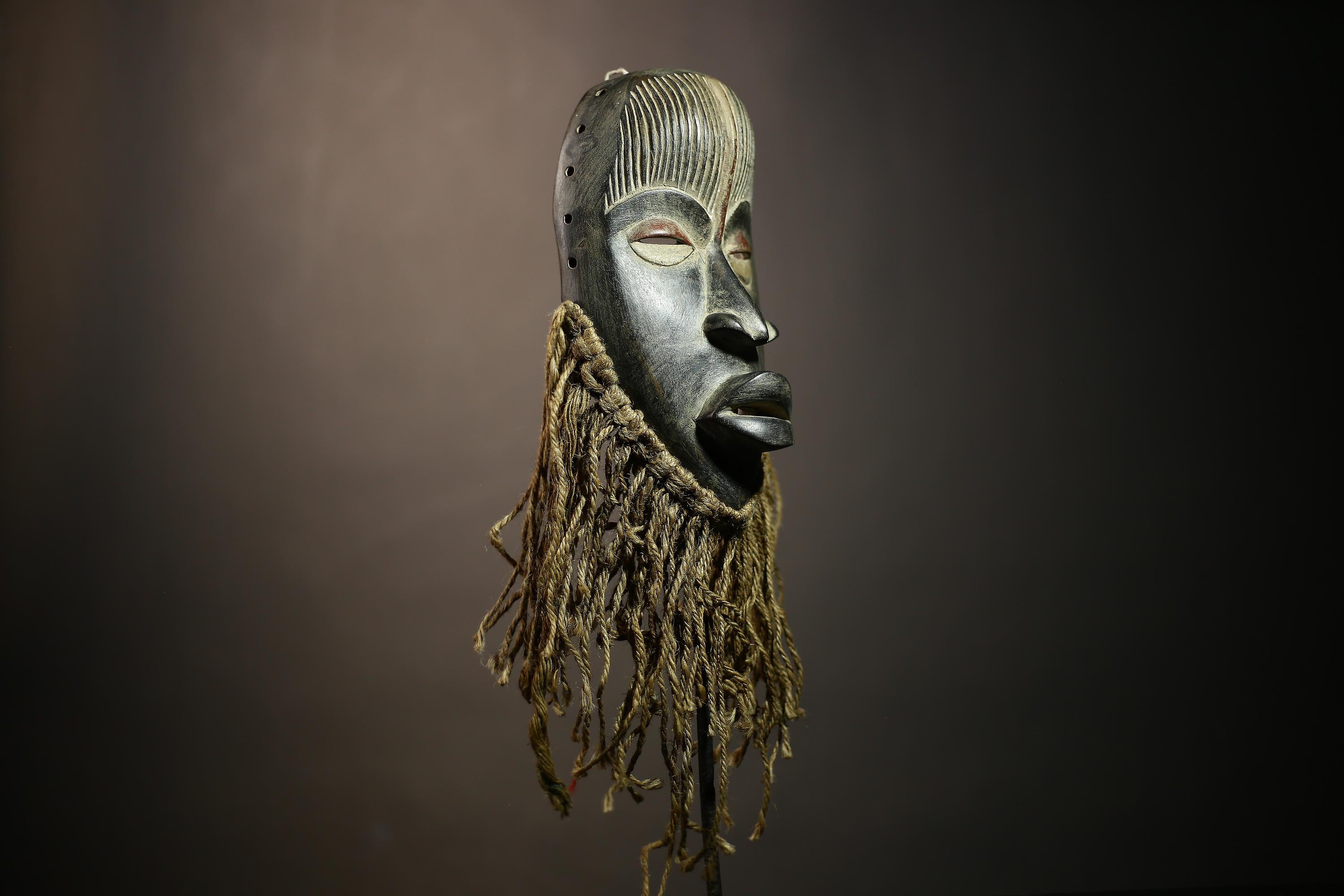 African Dan Mask Vintage Wall Hanging | Hand Carved Tribal Art Decor | Unique Ethnic Home Accent | Collectible Wall Decor -G4635
