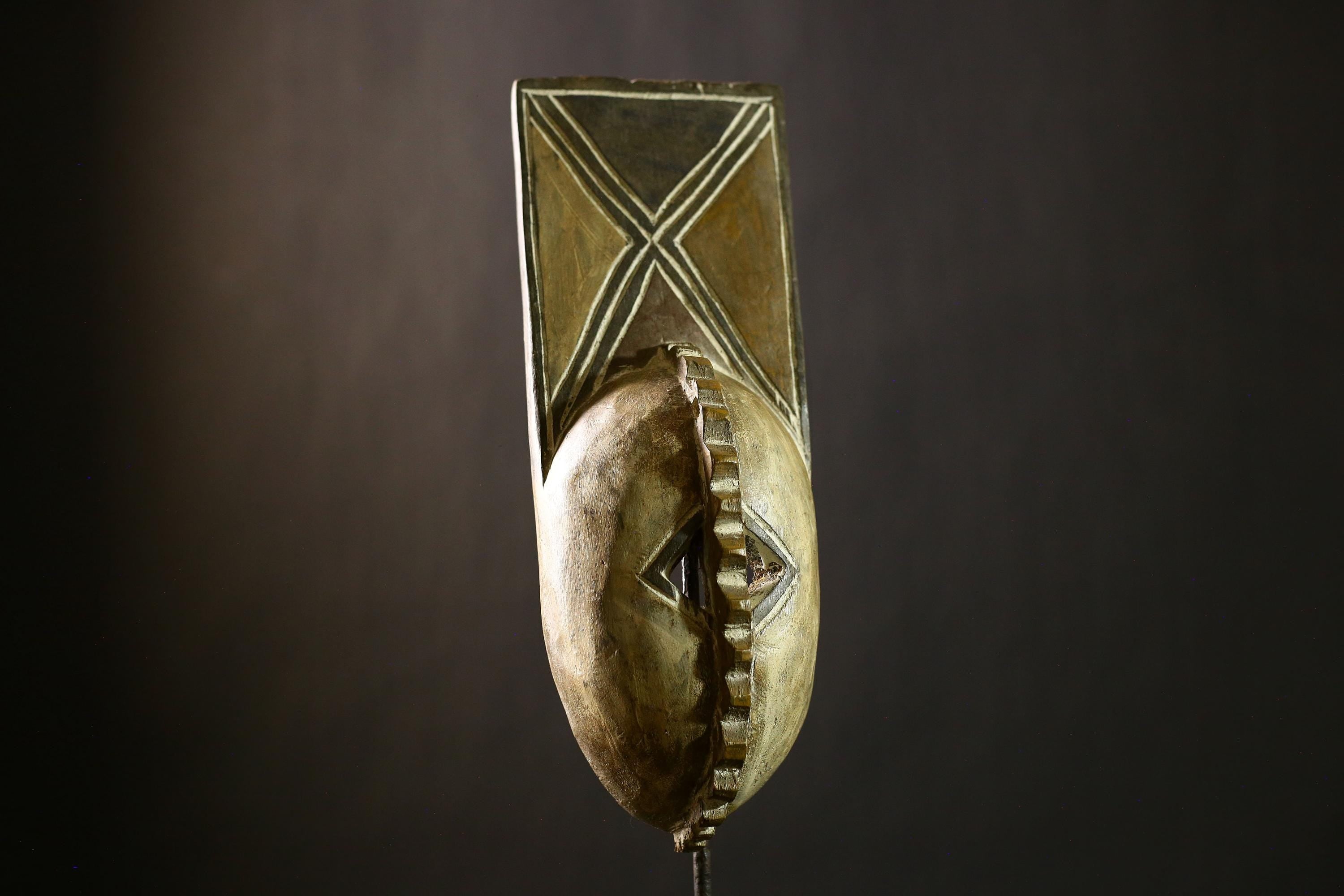 African Masks Antique Tribal Face Vintage Bobo Buni Plank Mask From Burkina | Unique Home Decor | Ethnic Wall Art | Collectible-4208