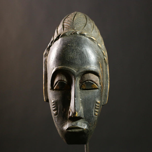 African Antique Guro Mask Tribal Art Vintage Wall Decor Collectible Figure | Unique Home Accent | Cultural Representation-7544