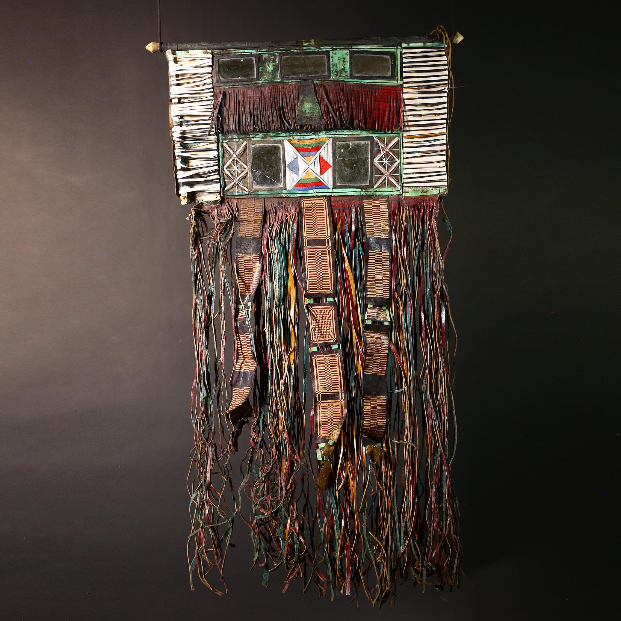 African Tuareg Tent Panel Art | Vintage Nomadic Tribal Decor | Unique Collectible Home Accent | Ethnic Wall Hanging Craft | Style-G4639