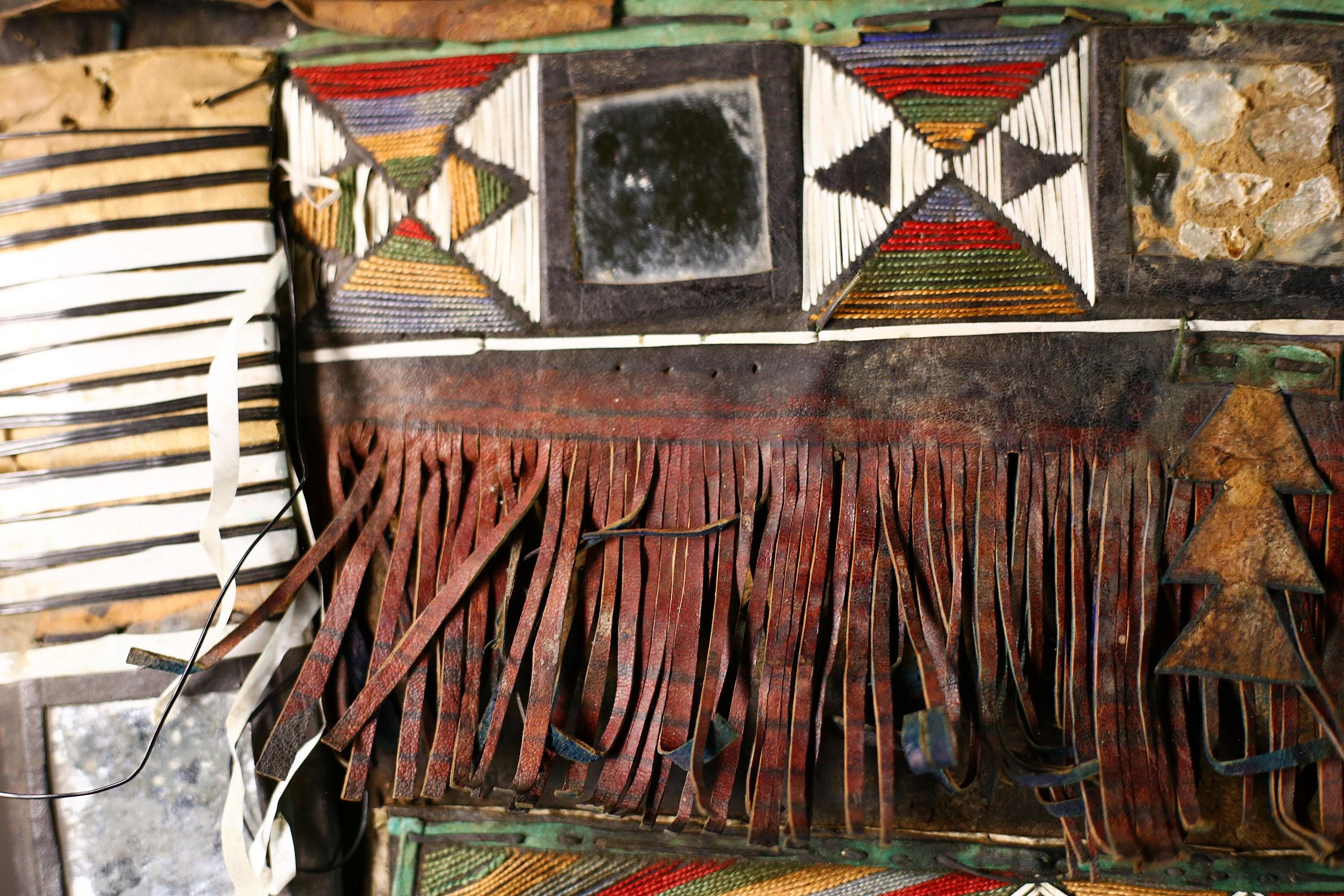 African Taureg Tent Panel | Authentic Tribal Art | Handcrafted Collectible | Unique Home Decor | Folk Art Masterpiece-G4640