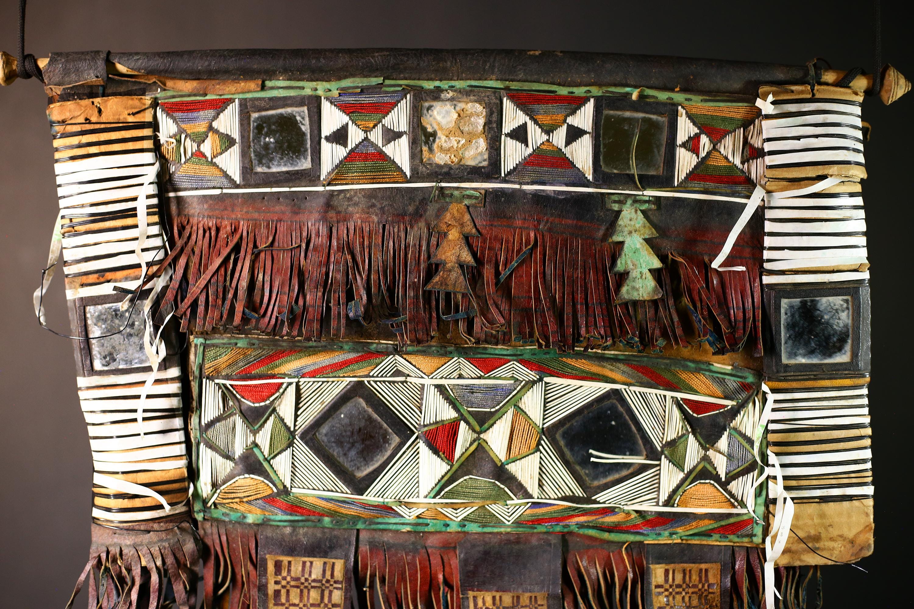 African Taureg Tent Panel | Authentic Tribal Art | Handcrafted Collectible | Unique Home Decor | Folk Art Masterpiece-G4640