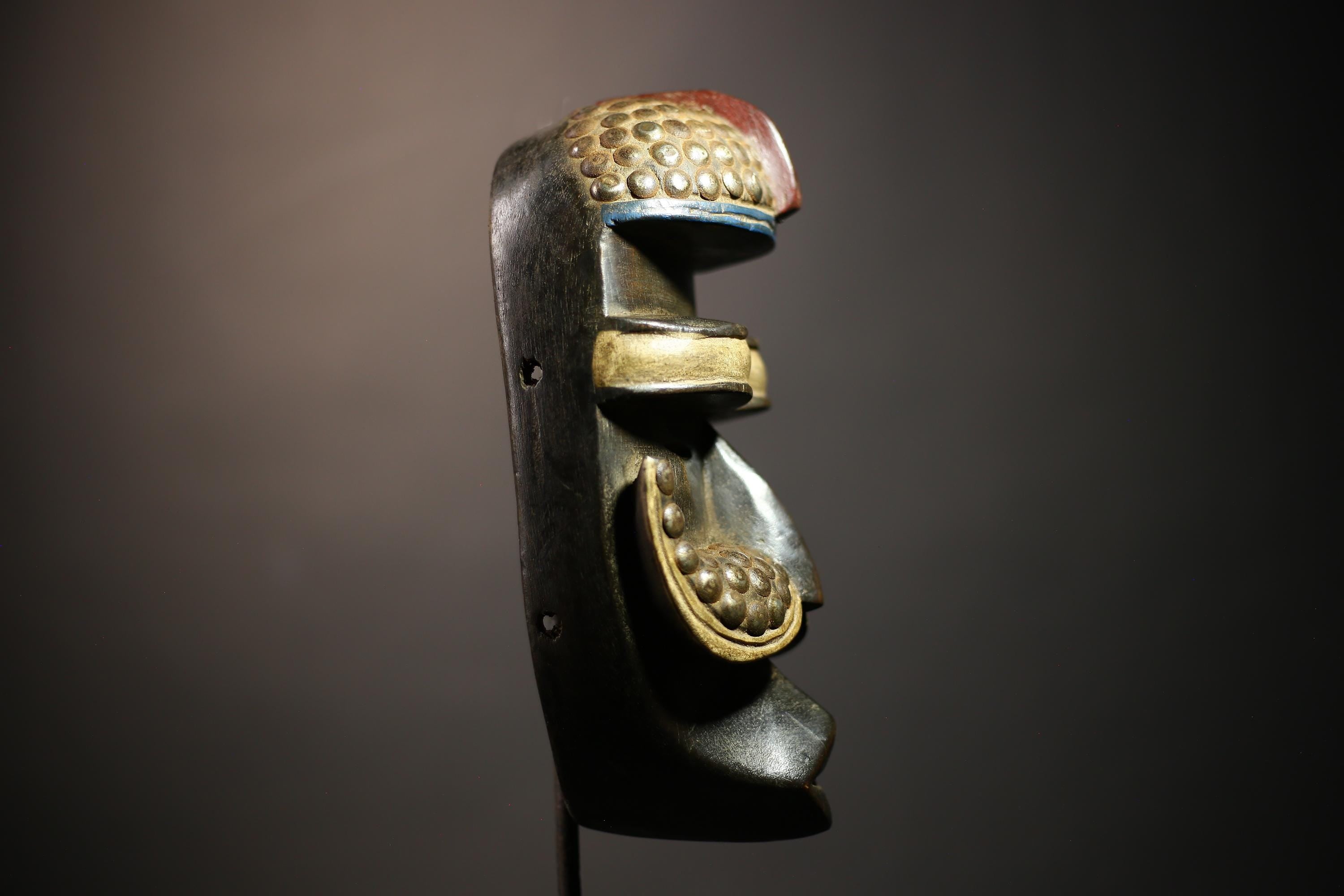 African Tribal Mask Wall Art | Ngere Headband Decor | Liberia Ethnic Design | Unique Home Décor for Collectors-G4648