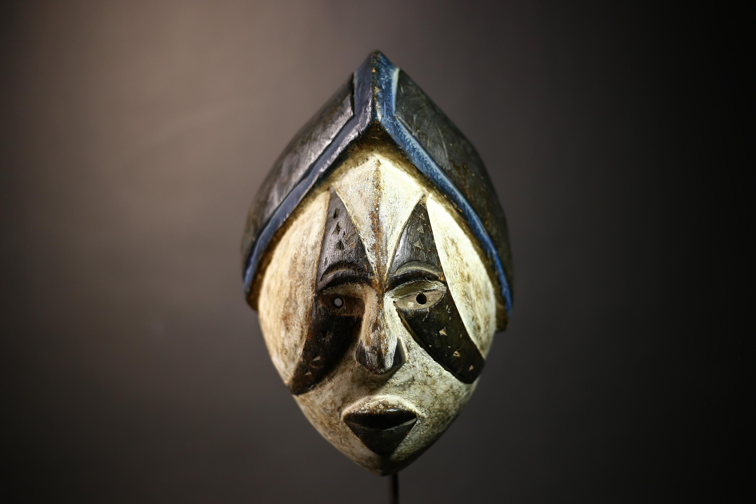 African Face Mask Art | Galoa Tribe Gabon | Decorative Wall Mask | Handcrafted Tribal Collectible | Unique Gabonese Decor | Mask-G4646