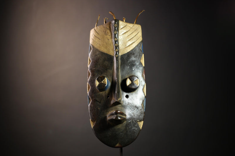 African Grebo Mask | Hand Carved Wall Art | Unique Cultural Decor | Collector's Ethnic Artwork | Stunning Home Accent-G4651