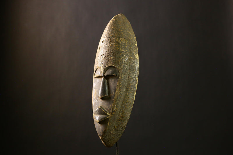 African Fang Mask Nigil Tribal Art | Unique Wall Hanging Decor | Handcrafted Wooden Face | Authentic Home Accent Piece-7547