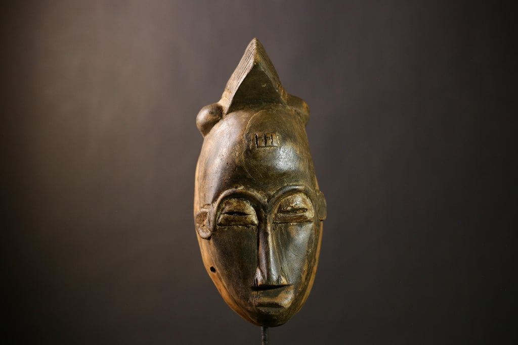 African Guru Mask Handmade Tribal Wood Art | Unique Wall Decor Piece | Authentic Home Accent | Ethnic Decor for Collectors -7468
