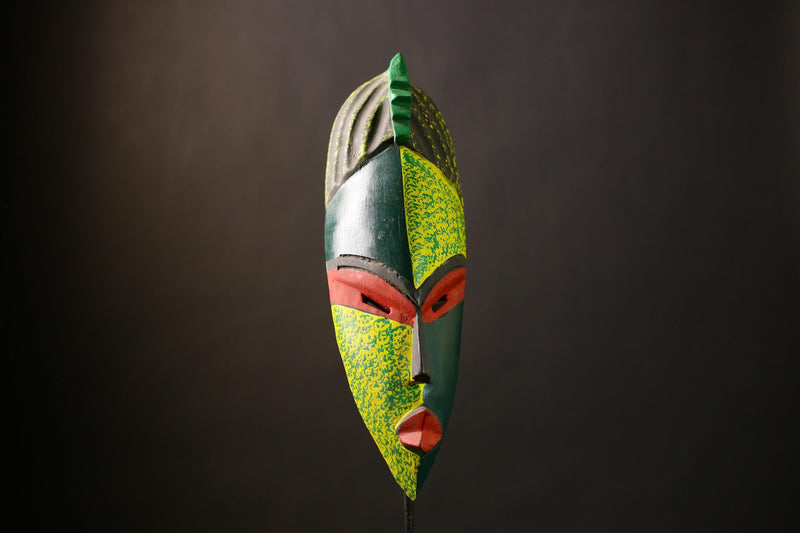 Handmade African Ghana Mask | Carved Wood Tribal Art | Unique Home Decor | Authentic Ethnic Wall Hanging | Cultural Gift Idea | Mask-7495