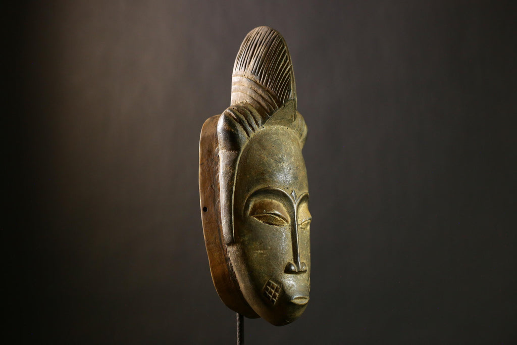 Handmade African Baule Mask | Carved Wood Tribal Art | Unique Wall Decor | Collectible Ethnic Mask | Artisan Crafted Decor | Art -7520