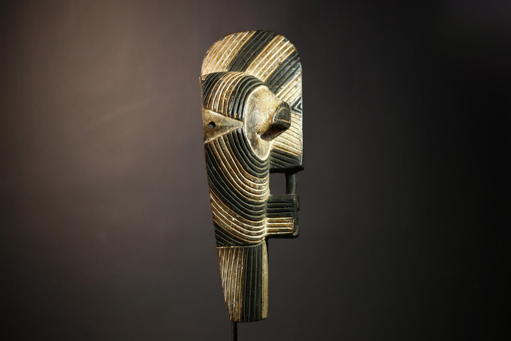 African Tribal Mask | Songye Kifwebe Carving | Unique Wooden Art | Vertical Design | Ethnic Home Decor | Handcrafted Accent Piece-G4662