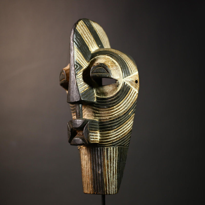 African Tribal Mask | Songye Kifwebe Carving | Unique Wooden Art | Vertical Design | Ethnic Home Decor | Handcrafted Accent Piece-G4662