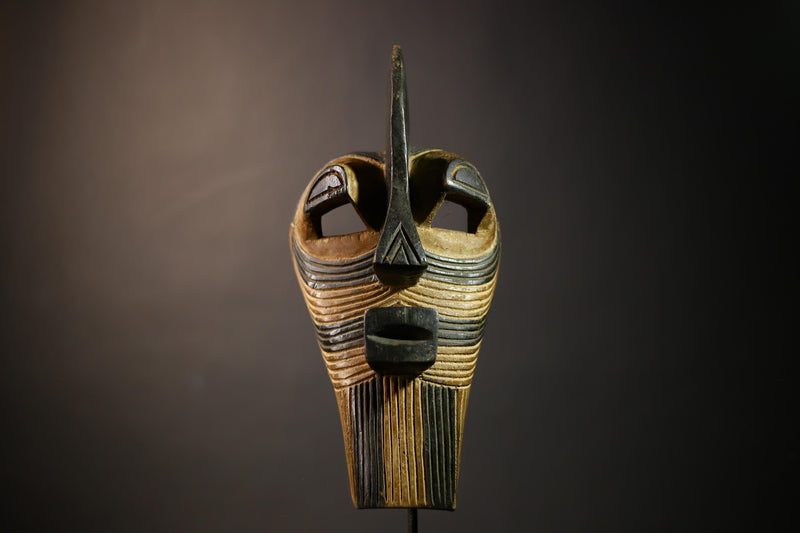 African Tribal Mask | Handcrafted Wood Art | Songye Kifwebe Design | Authentic Decor | Unique Wall Hanging | Cultural Accent Piece-G4665