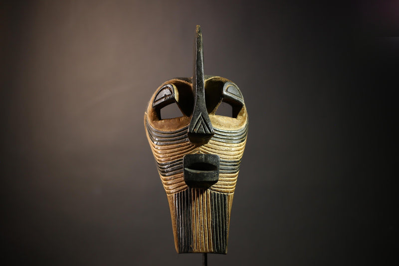 African Tribal Mask | Handcrafted Wood Art | Songye Kifwebe Design | Authentic Decor | Unique Wall Hanging | Cultural Accent Piece-G4665