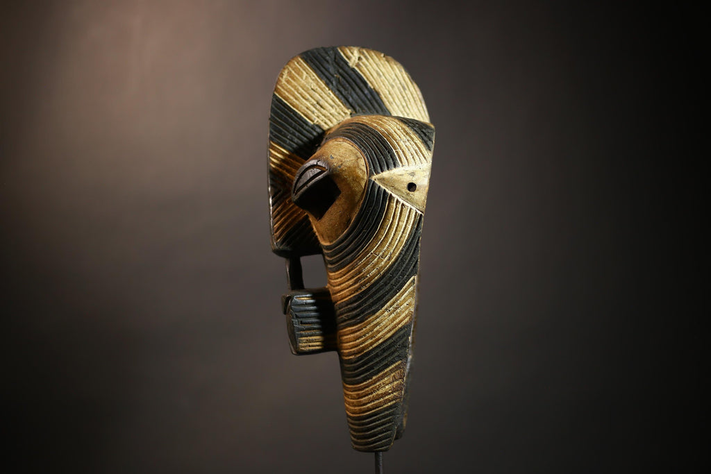 African Tribal Mask | Unique Kifwebe Wood Art | Carved Vertical Design | Handcrafted Decor Piece | Cultural Wall Hanging | Ethnic -G4667