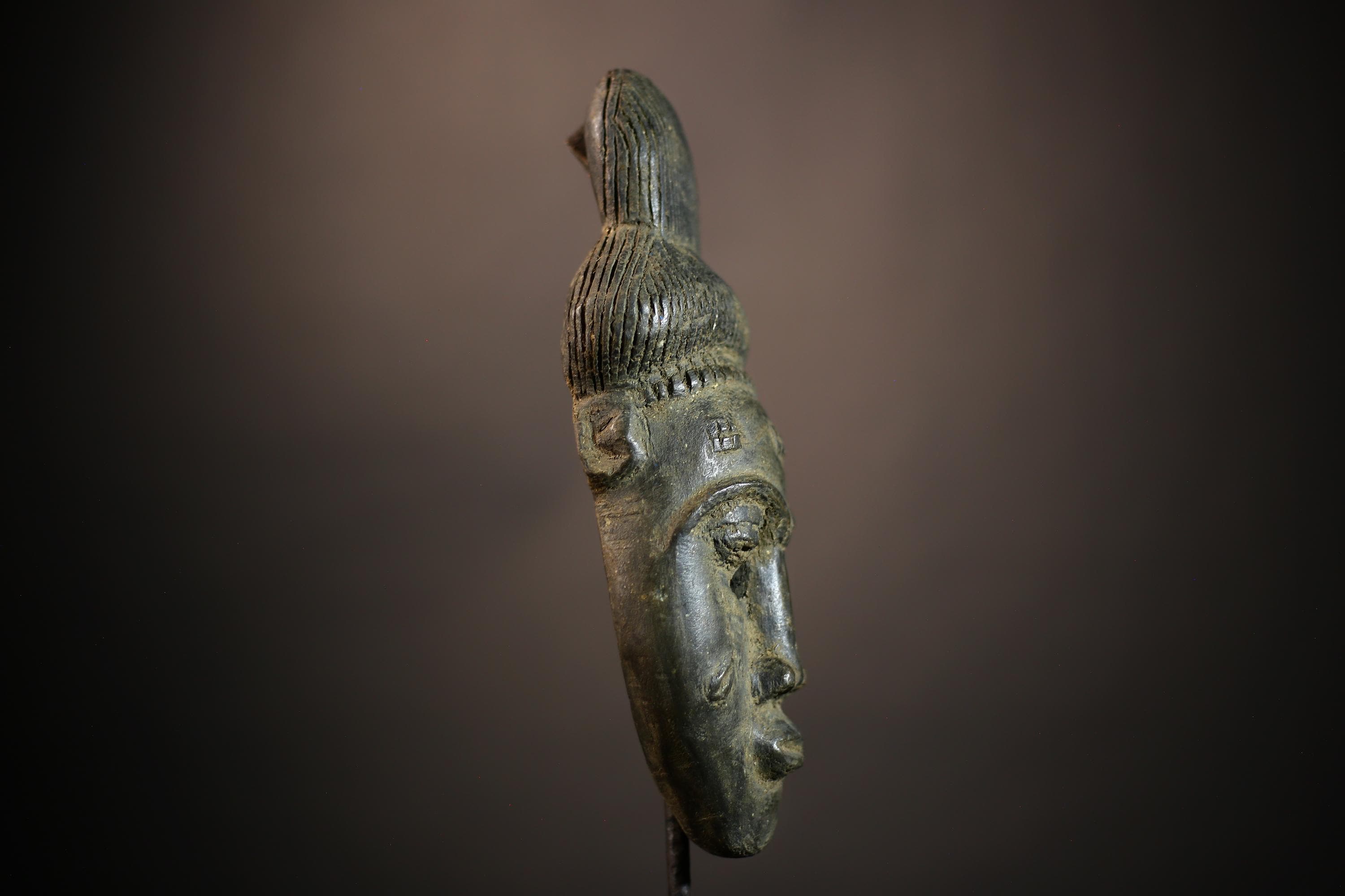 African Baule Mask | Hand Carved Tribal Face Art | Unique Wall Decor Accent | Ethnic Home Decor Piece | Artisan Crafted Mask -G4680